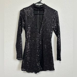 Black Sequins Romper